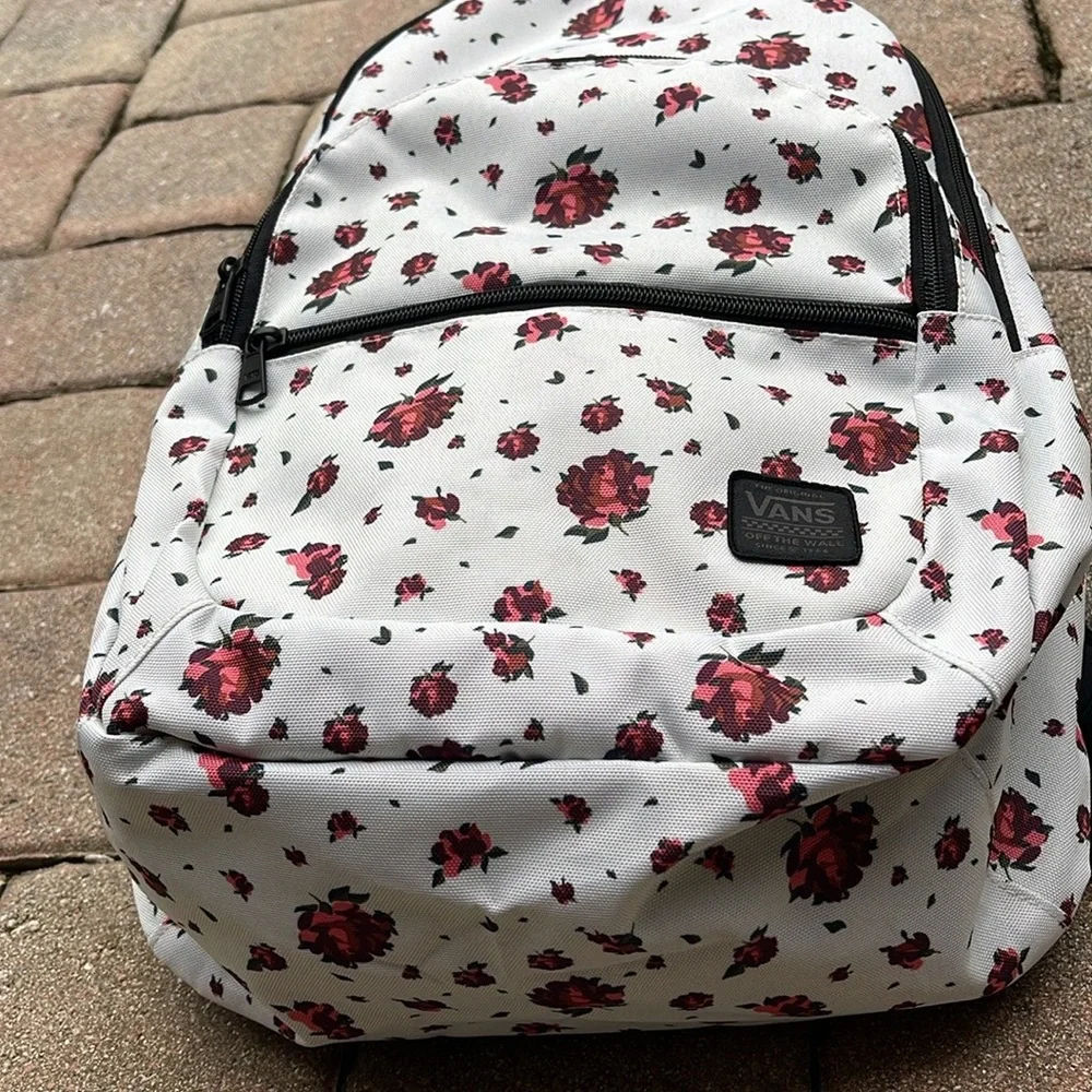 VANS Ranger 2 Prints Roses White Women's Backpack VN0A7UFM3KS NWT